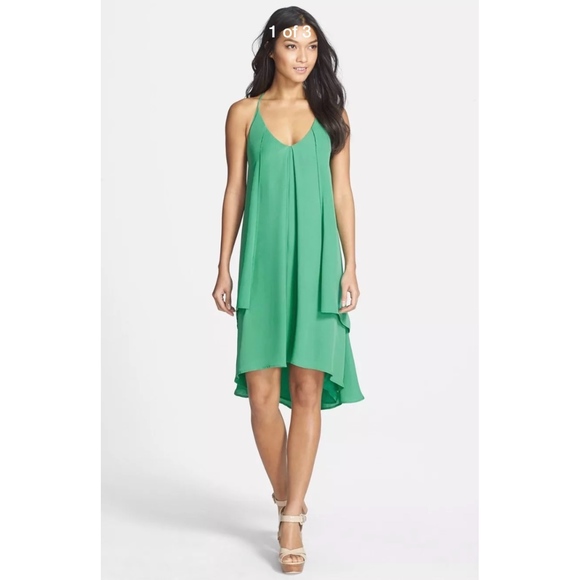 NWT $268 Rebecca‎ Minkoff Lena Silk Midi Dress in Amazon Green [SZ Small ] - Picture 2 of 8
